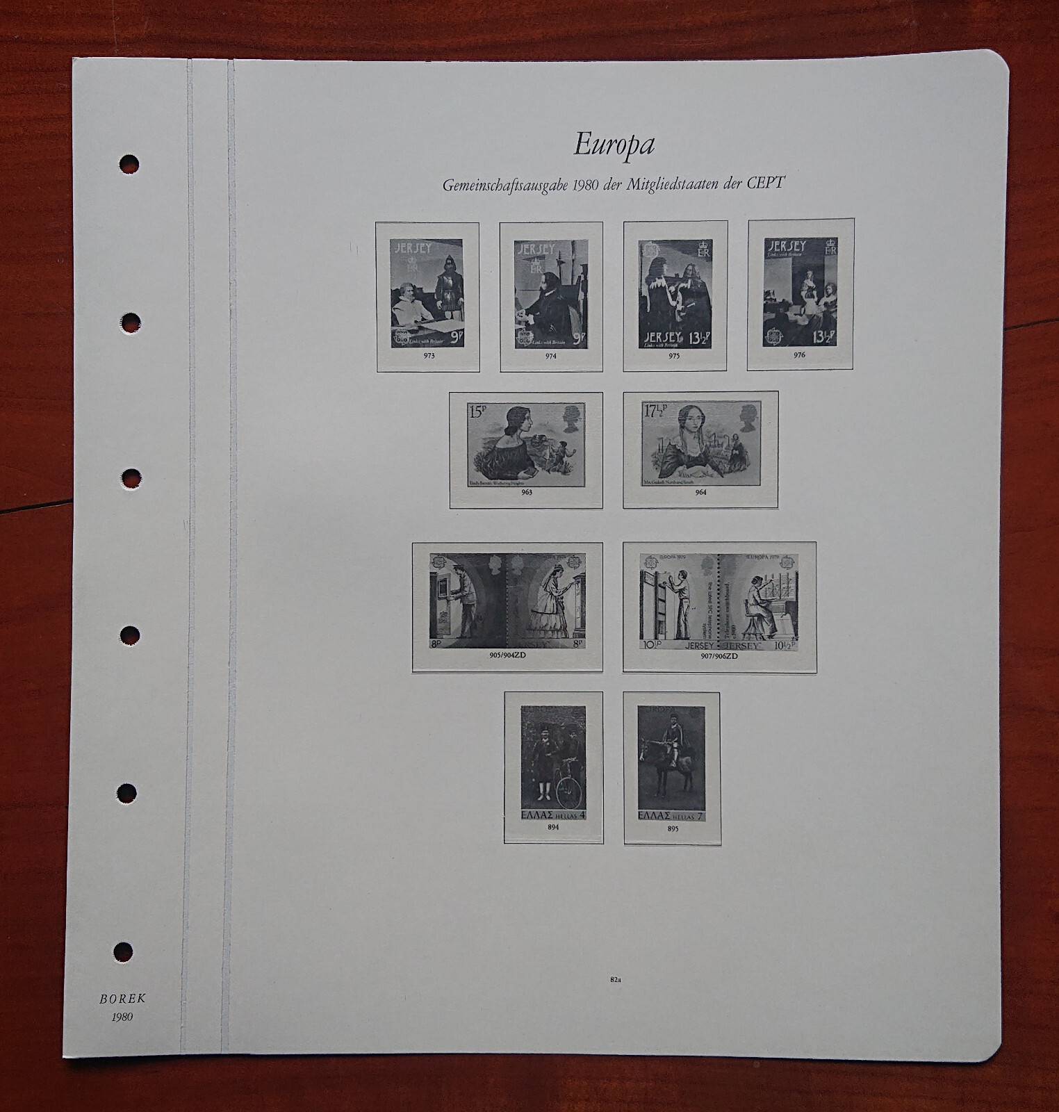 Vordruckblatt Europe Sinking Joint Issue 1980 D.Mitgliedstaaten D. Cept Jersey