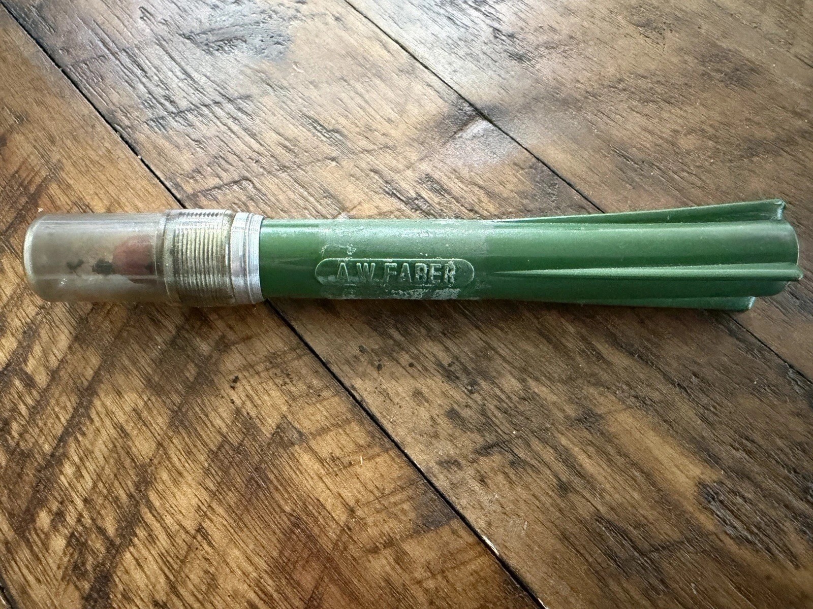 Vintage A. W. FABER Drafting Pencil Sharpener Precision Pointer Untested Green