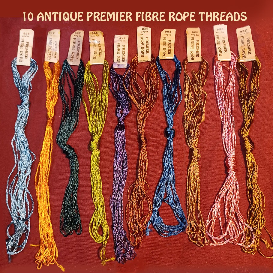 10 Antique Premier Fibre Rope Embroidery Threads