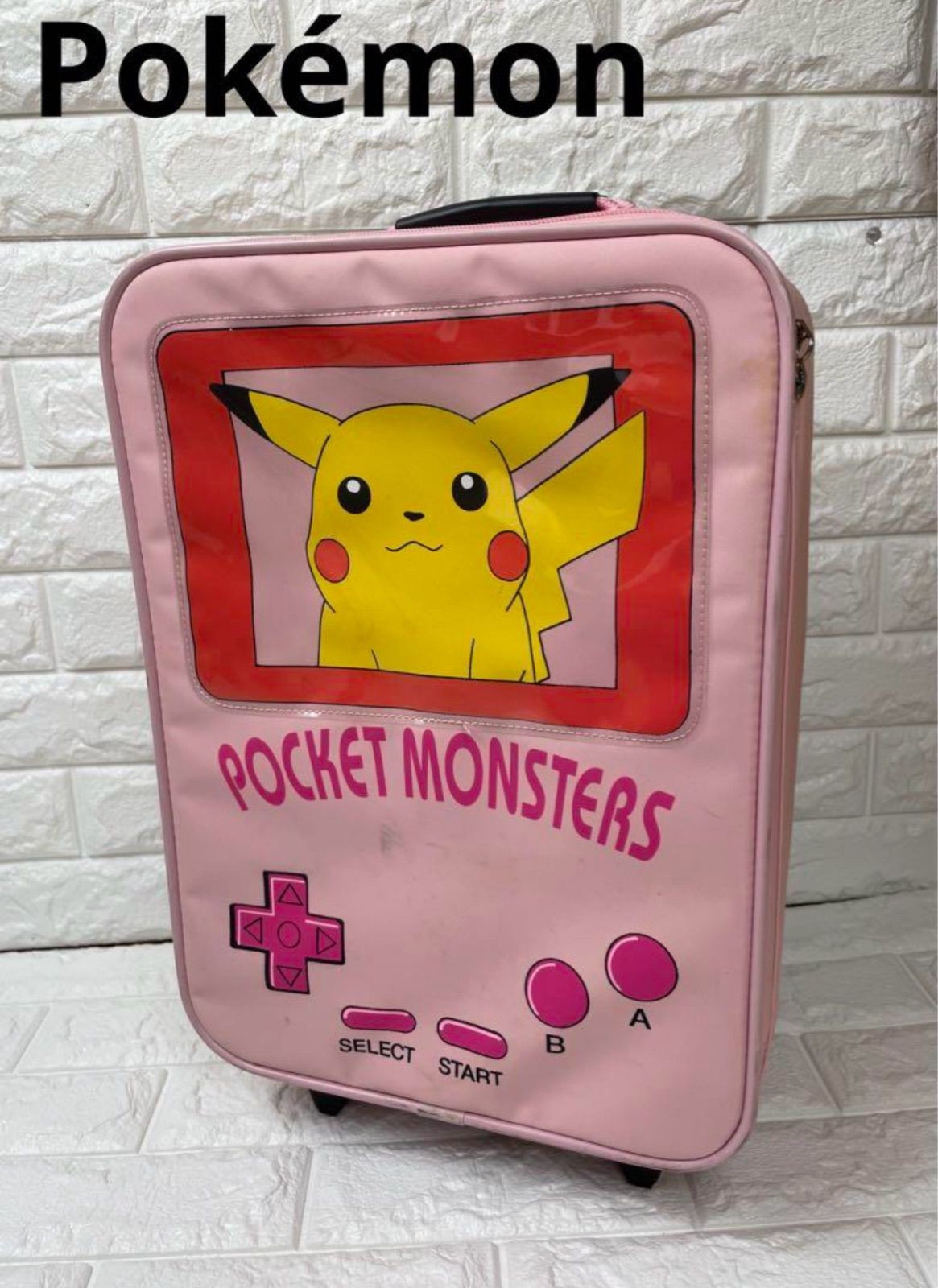Vintage Pokemon Pikachu Game Boy Carry Case Green Pink Rare Nintendo Japan