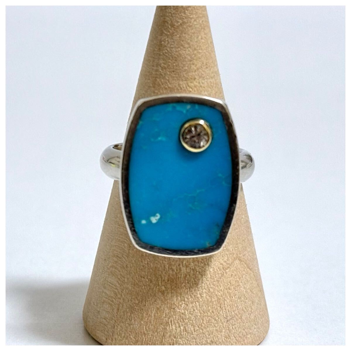 Vintage Indian Jewelry Sterling Silver 925 Turquoise Ring