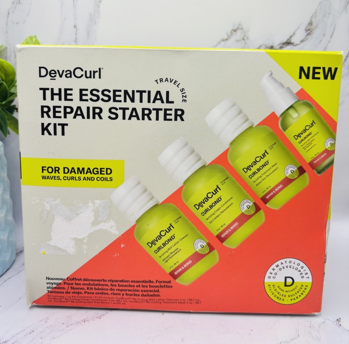 Devacurl The Essential Repair Starter Kit ~ For Damaged Hair~ 4 Piece Travel Set
