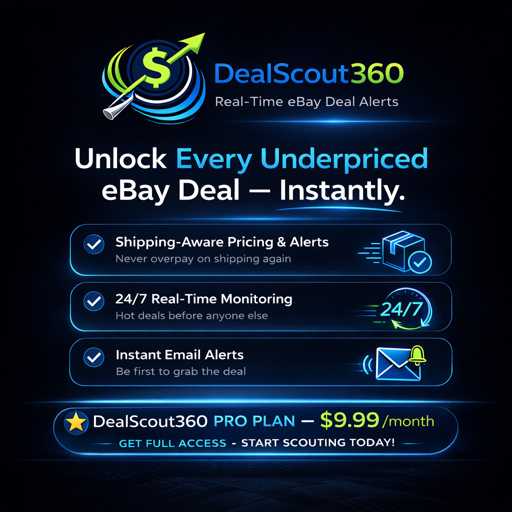 eBay Smart Buyer Alert Pro | 10 Searches | 2-Hr Scans | 30 Days