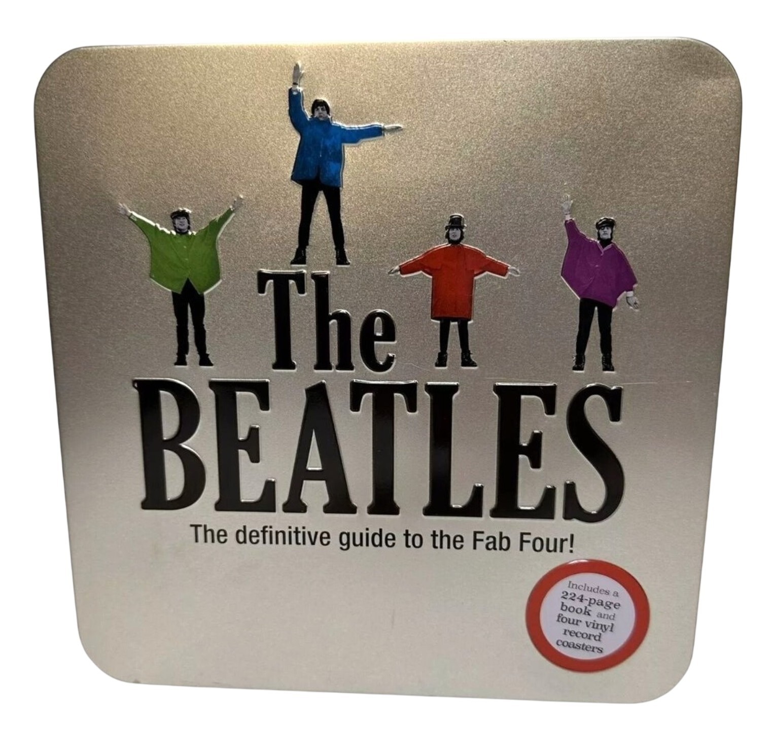 The Beatles Box Set Tin With 4 Vinyl Record Coasters Fab Four Gift NEW