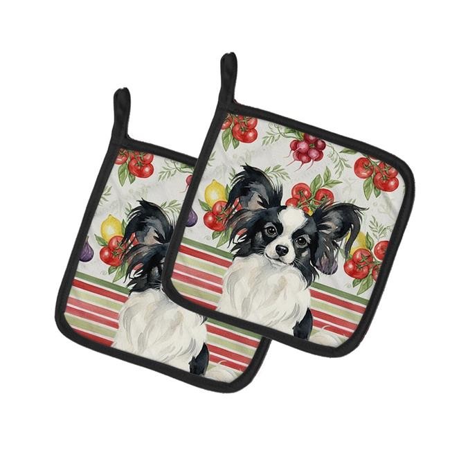 Carolines Treasures WDK8341PTHD Unisex Adult Black & White Papillon Vegetable...