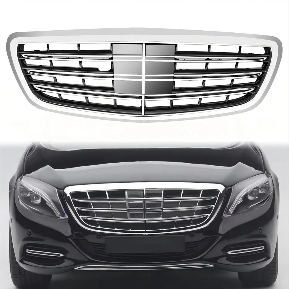S Class Grill Front Grille Compatible with Mercedes Benz with Camera Hole W222 S