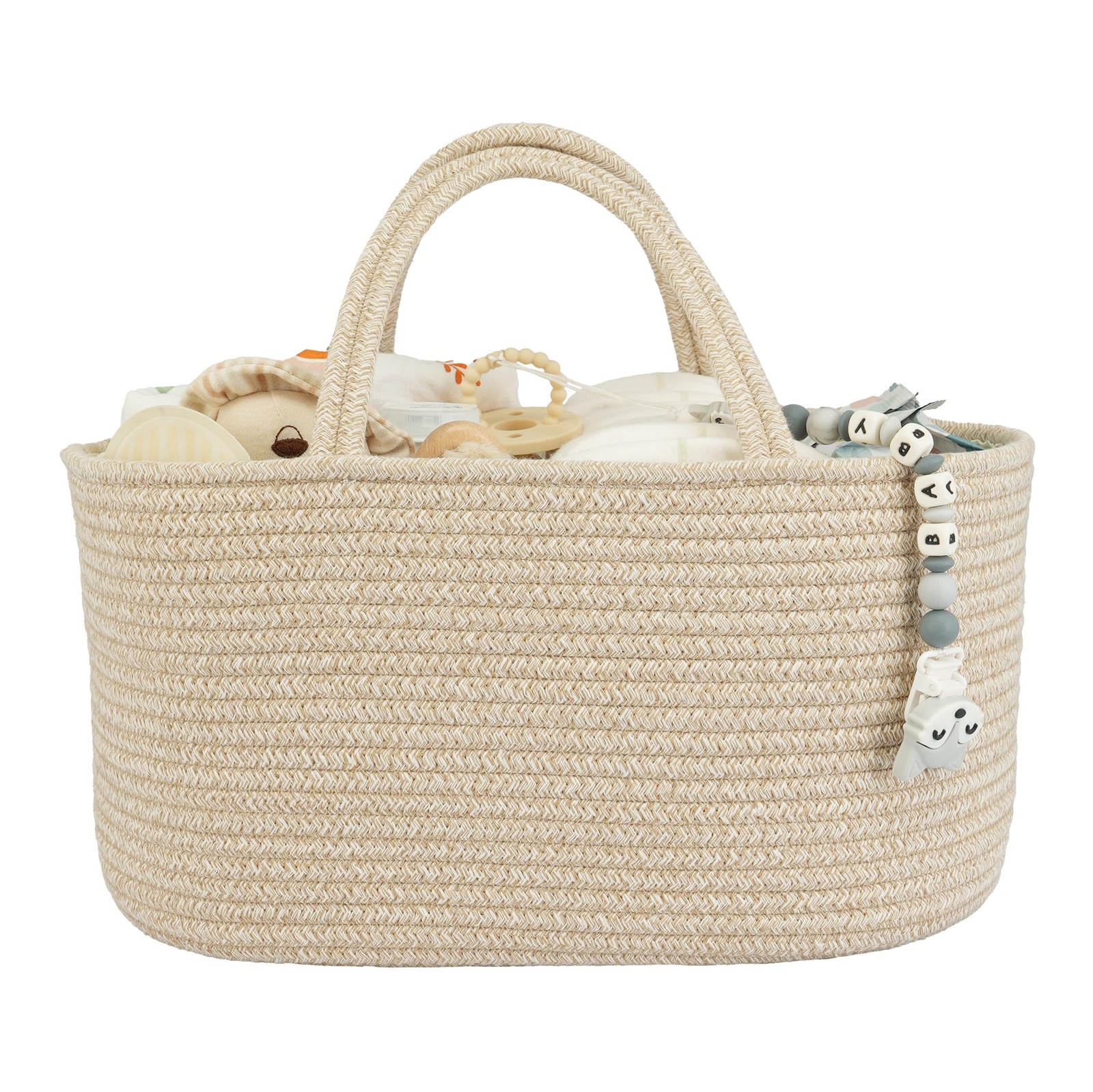 Large Baby Diaper Caddy Organizer for Girl Boy Rope Nursery Storage Bin Baske...