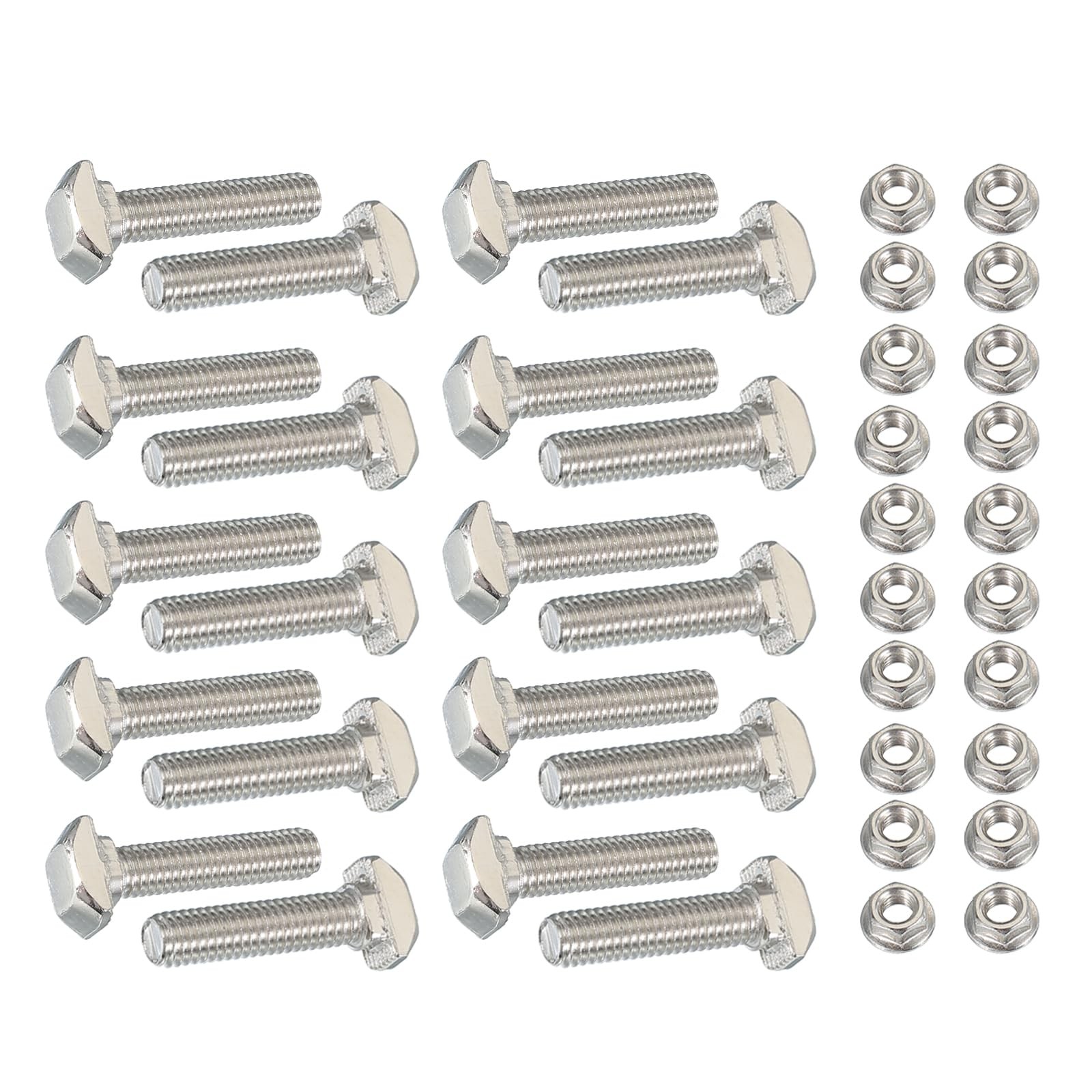 PATIKIL M5 x 20 mm T-Slot Bolts, 20 Sets Drop-in Bolt Hammer M5x20mm, Silver 