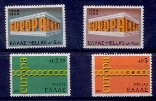 GREECE 1969, 1971 EUROPA SETS MNH