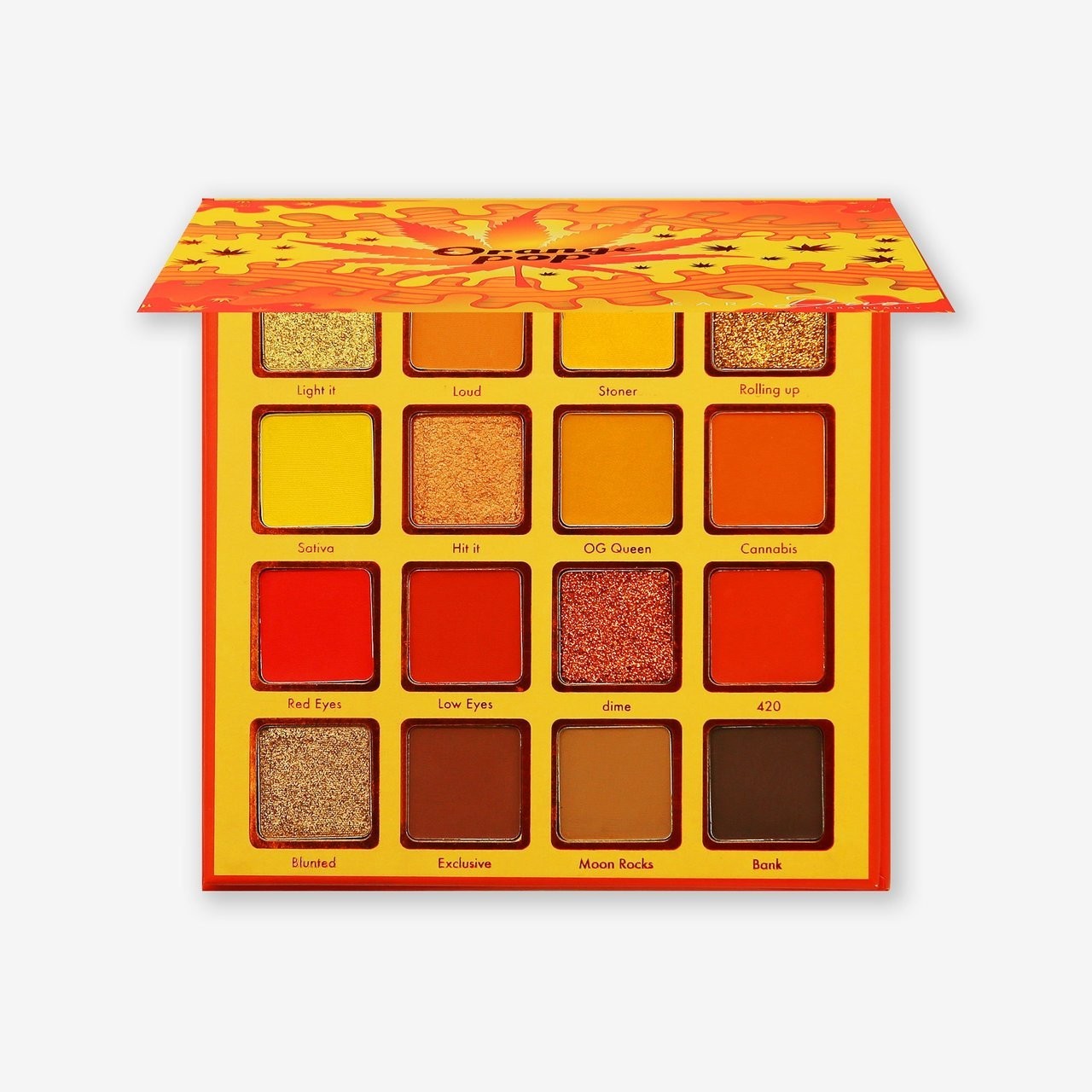 Orange Pop Eyeshadow Palette 16 Colors Matte Shimmer Glitter Warm Tones