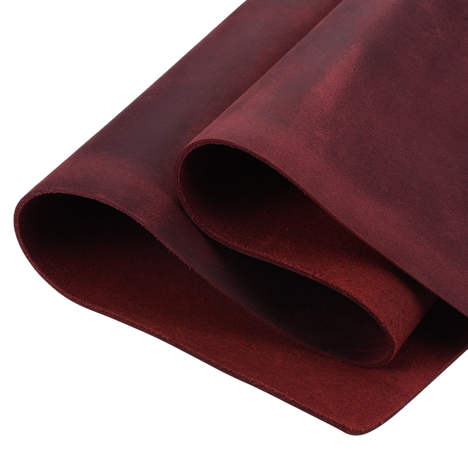Genuine Leather Sheet, 20" x 15" 4-5 oz (1.8-2mm) Thick Full Grain, Dark Red