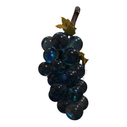 Vintage LARGE Lucite Acrylic Grape Cluster Blue  MCM Decor 14”