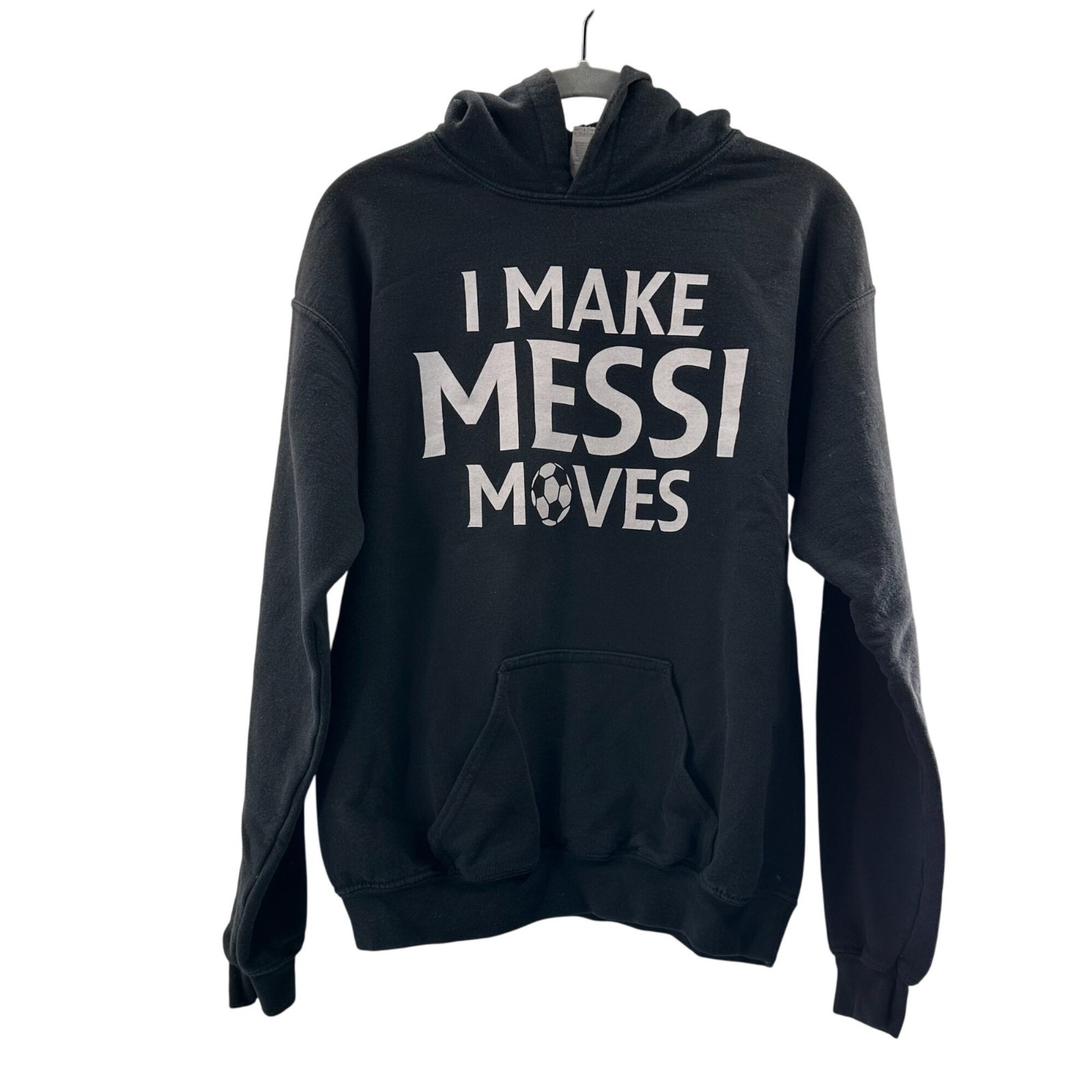 I Make Messi Moves Black Hoodie XL By Gildan Youth Sweatshirt Heavy Blend Soccer