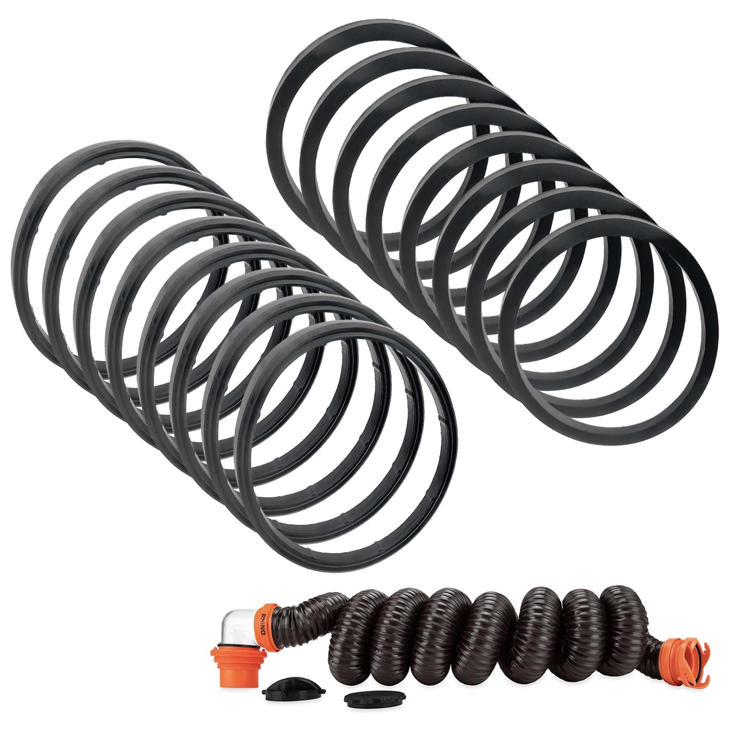 16pcs RV Sewer Hose Replacement Gaskets - Equivalent to 39834 - Rubber Seal... 