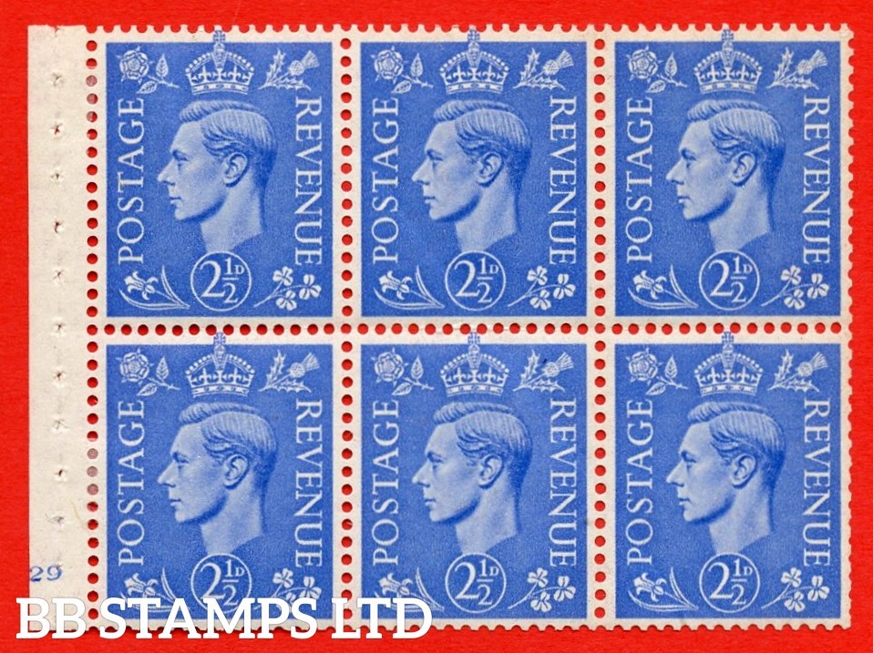 SG. 489f. QB33. 2½d blue. A fine MOUNTED MINT complete Cylinder pane of  B49385