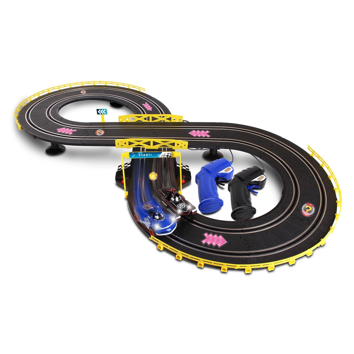 NKOK Sonic and Shadow Race Track Set with Working Lights, Lap Counter, Figure-8
