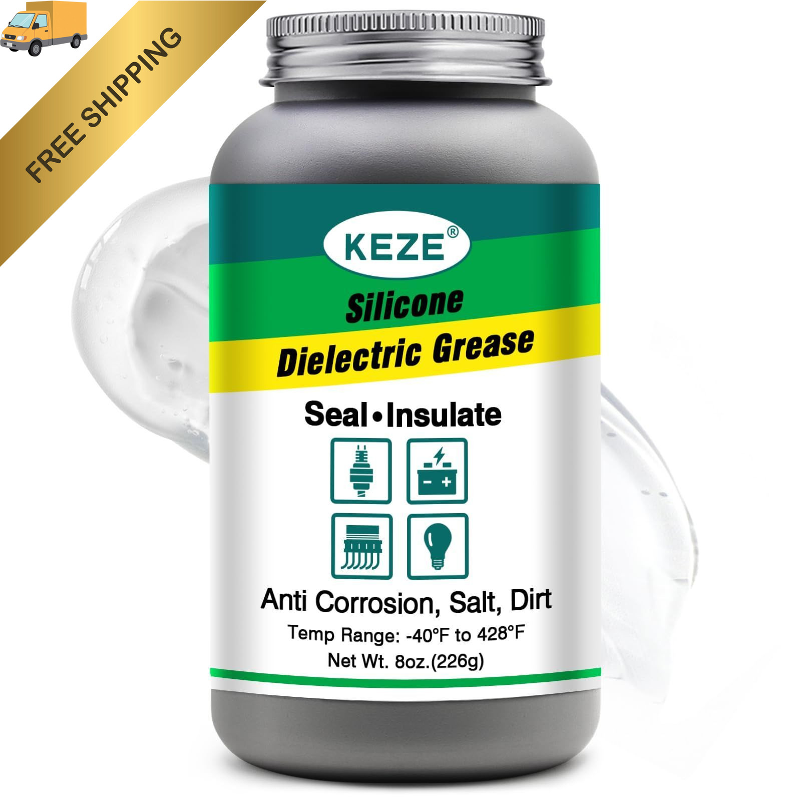 Keze Silicone Dielectric Grease Automotive Die Electric 8 oz - 1 Pack 