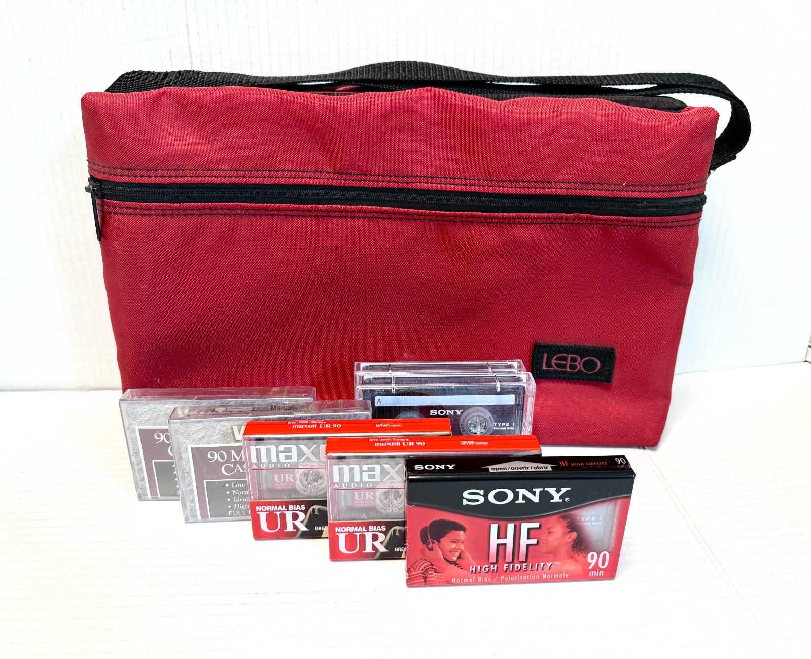 Vintage Lebo 30 Cassette Tape Carrying Case + 7 NEW Cassette Tapes!