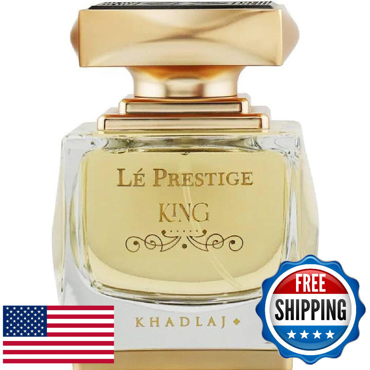 Khadlaj Le Prestige King Eau De Parfum Spray for Men, 3.4 Ounce