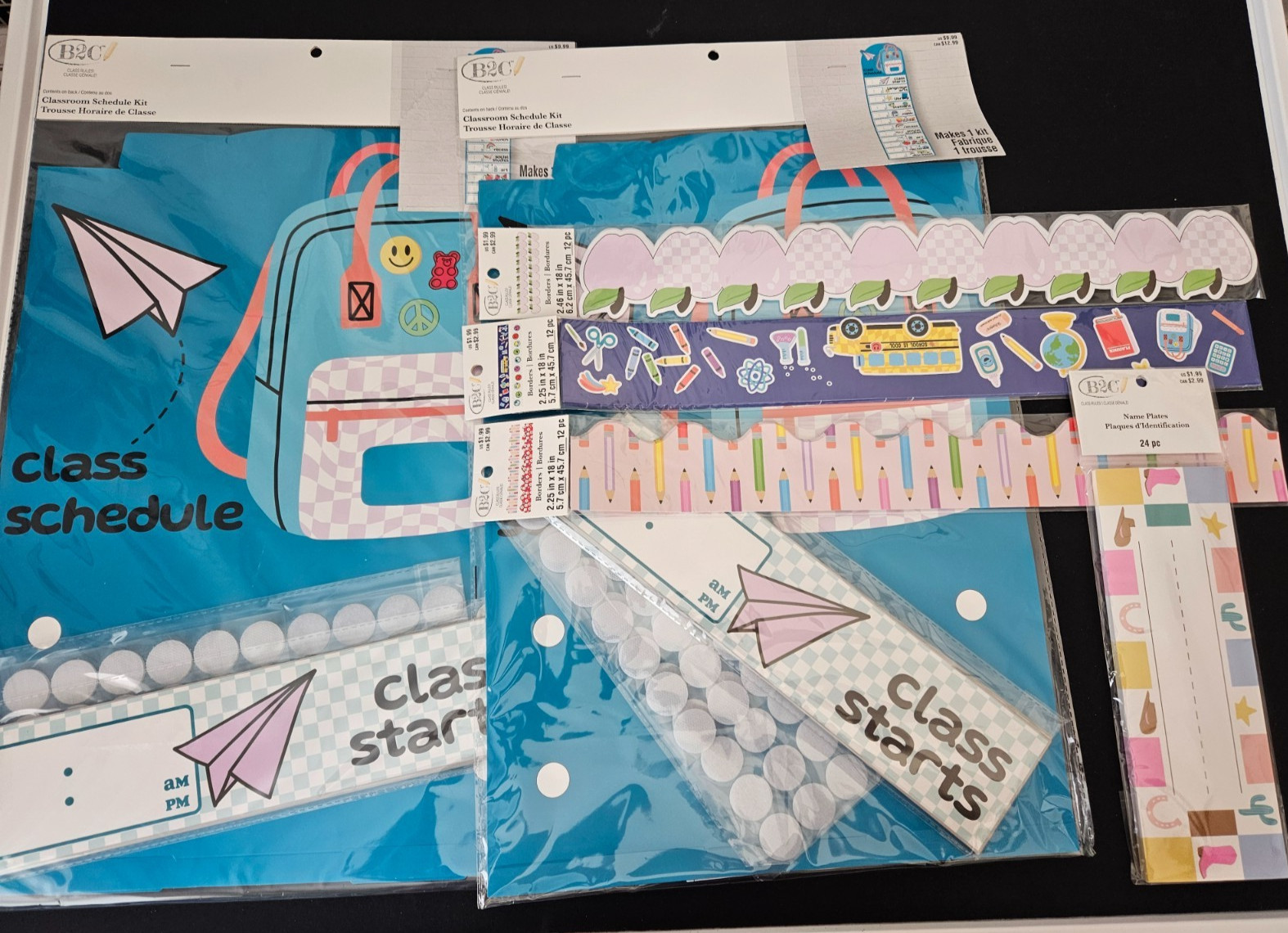 Decorative Pieces for School or Bedroom--6 Different Packs--NEW--Free Shipping