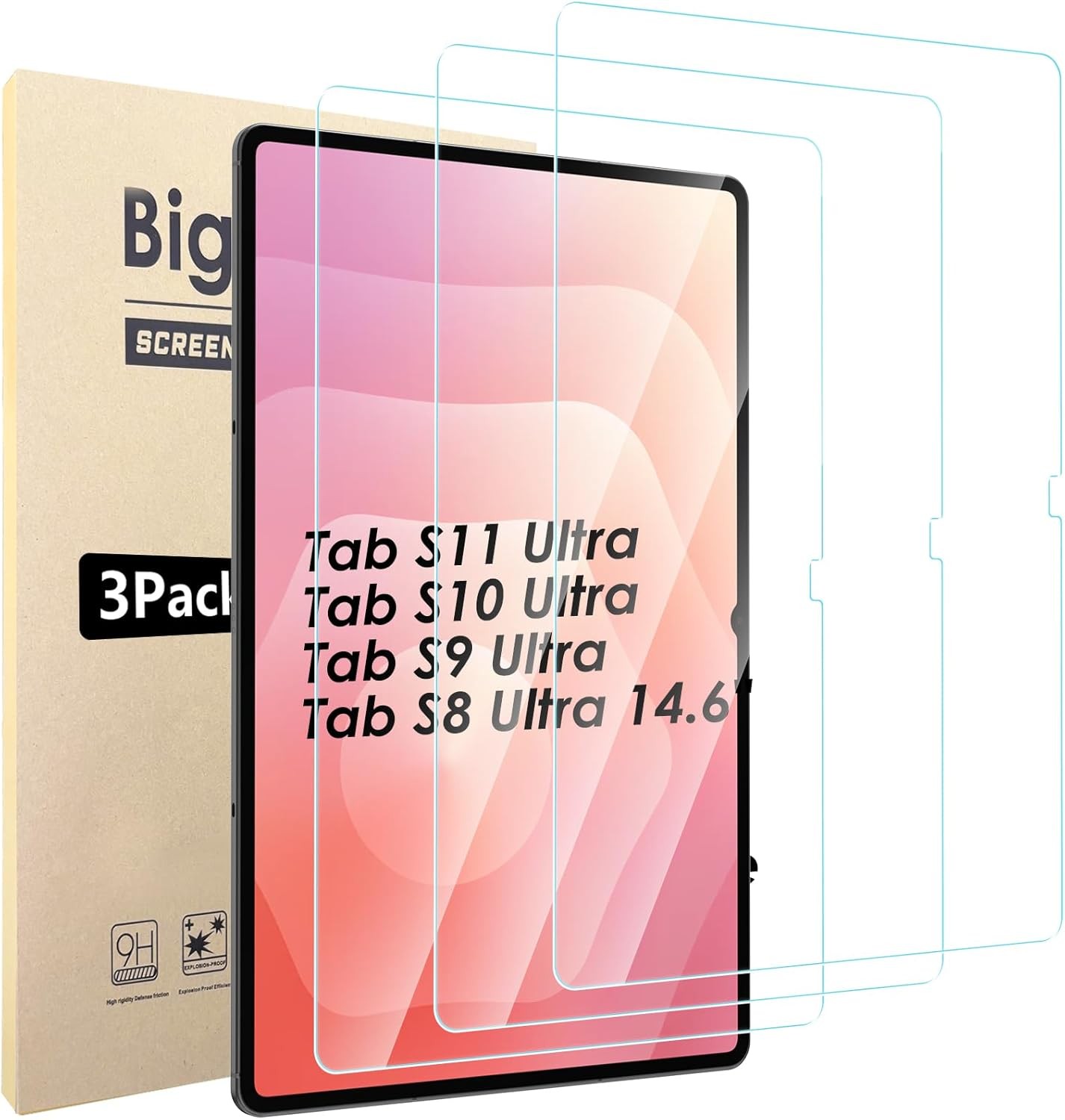 3 Pack Tempered Glass Screen Protector for Samsung Galaxy Tab S11 Ultra
