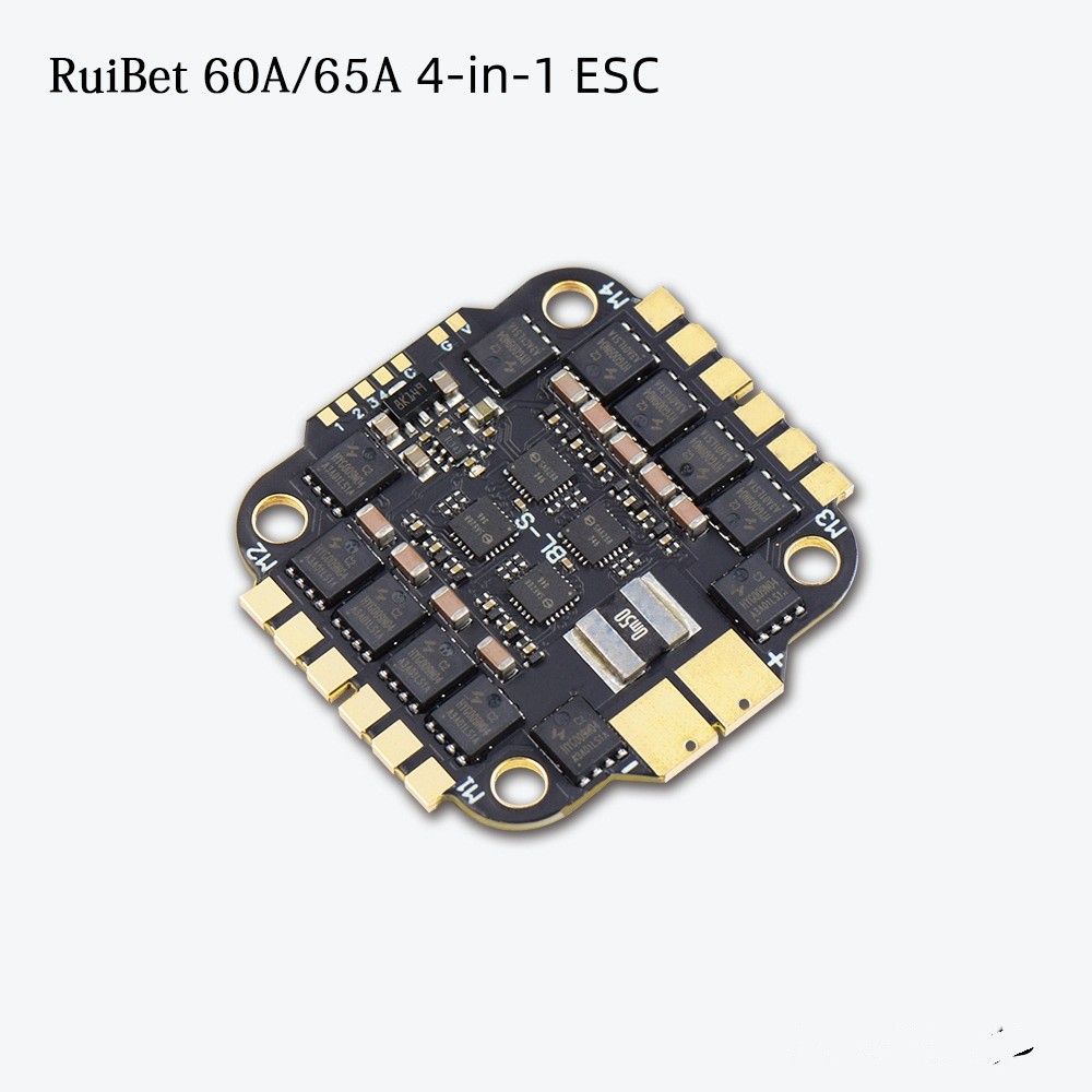 JHEMCU RuiBet 60A 65A 4in1 BLHELI_S ESC 3-6S Lipo Dshot600 Built - in TVS Tube