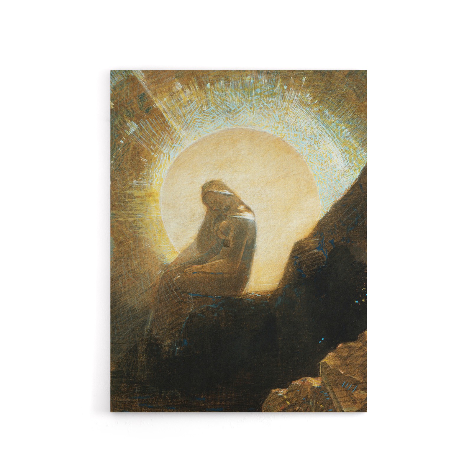 Melancholy Portrait of a Woman Redon Vintage Canvas Wall Art