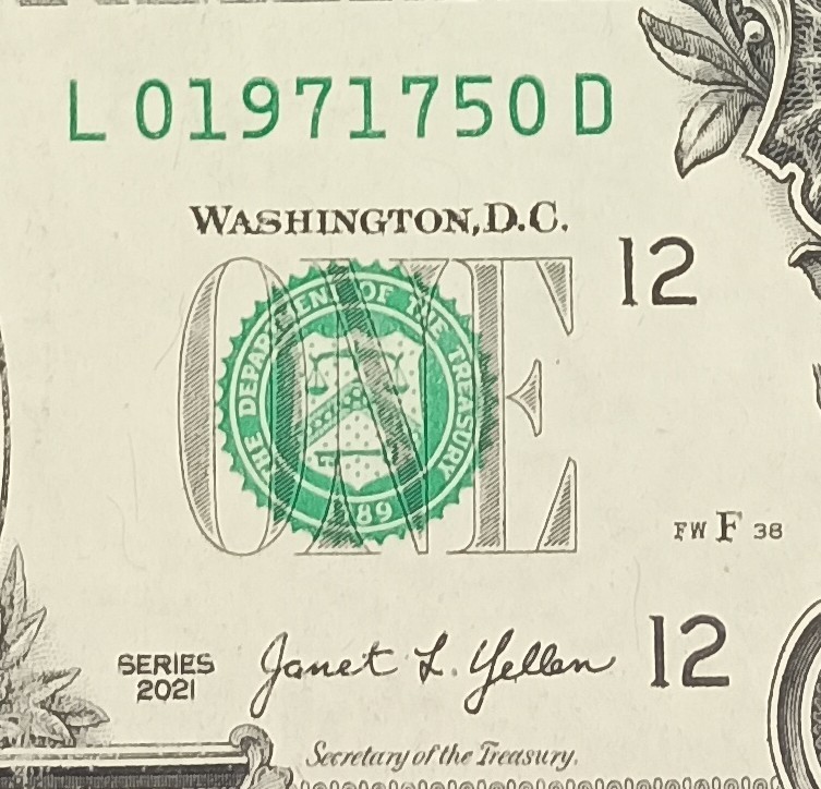 July 5 or May 7 1971 Birthday Note Fancy Serial Number $1 One Dollar Bill 2021