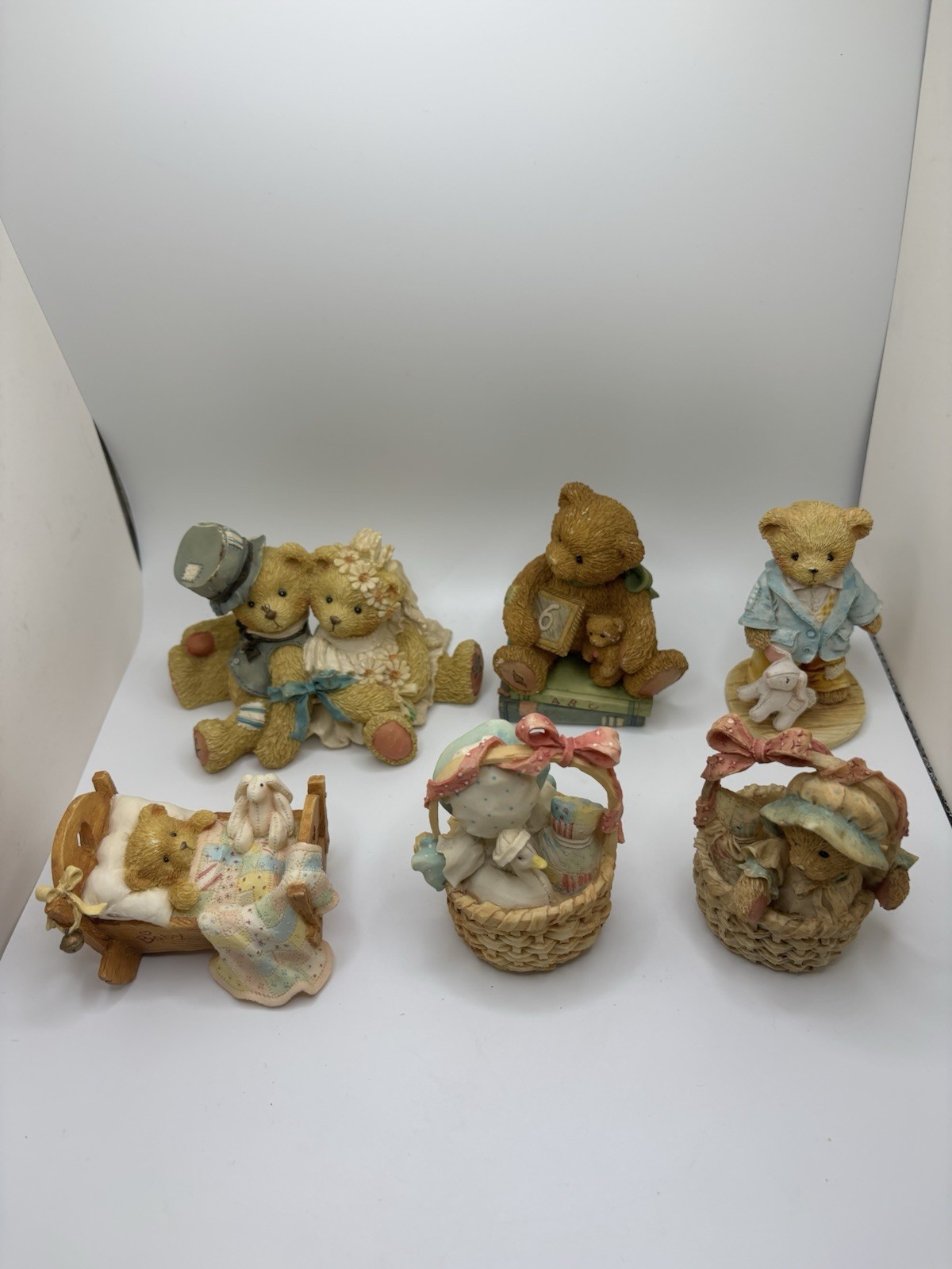 Vintage Hamilton Gifts Bear Figurine Set P. Hillman 1992 Lot of 6