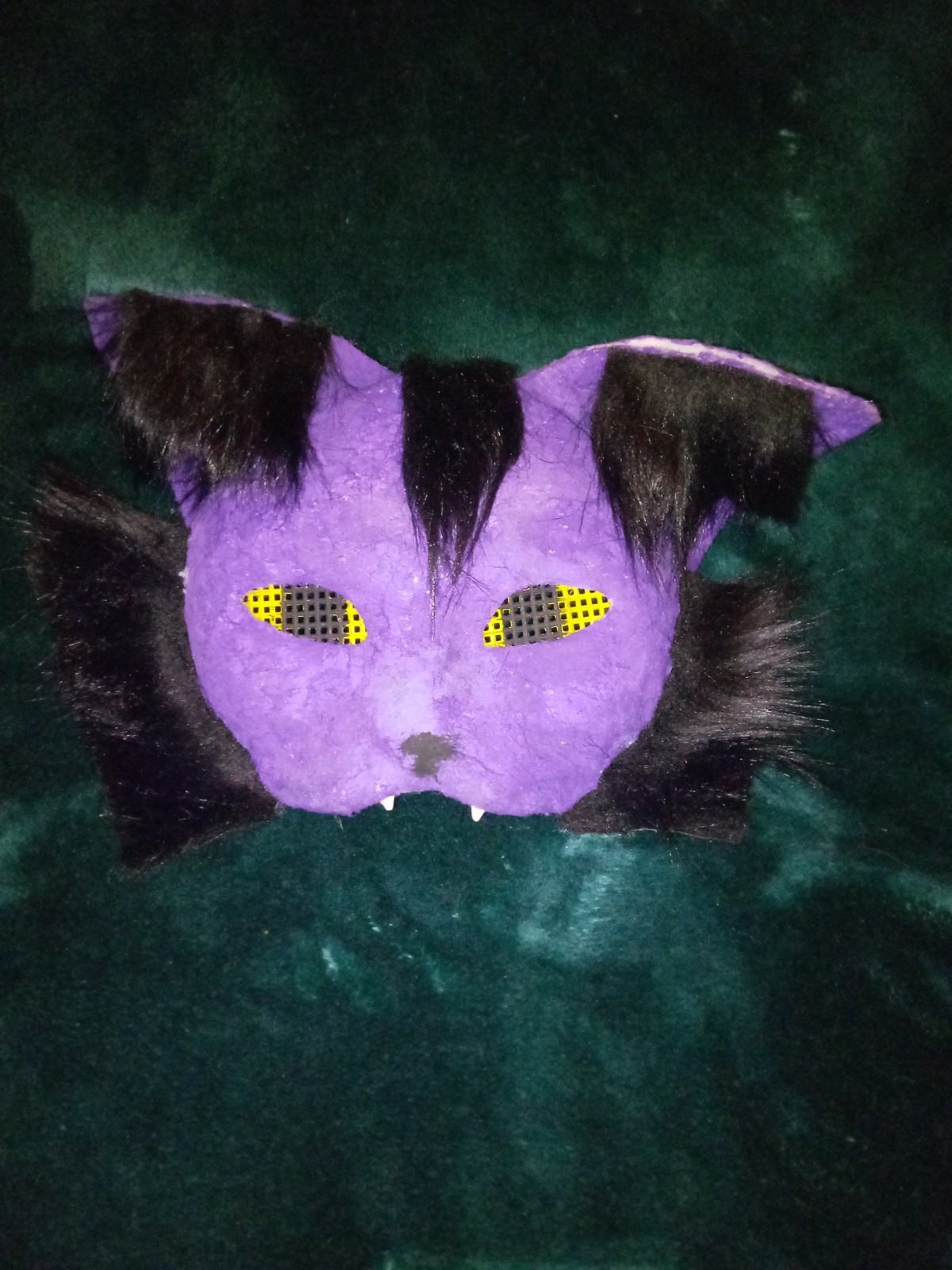 Purple and black Therian/furry cat mask