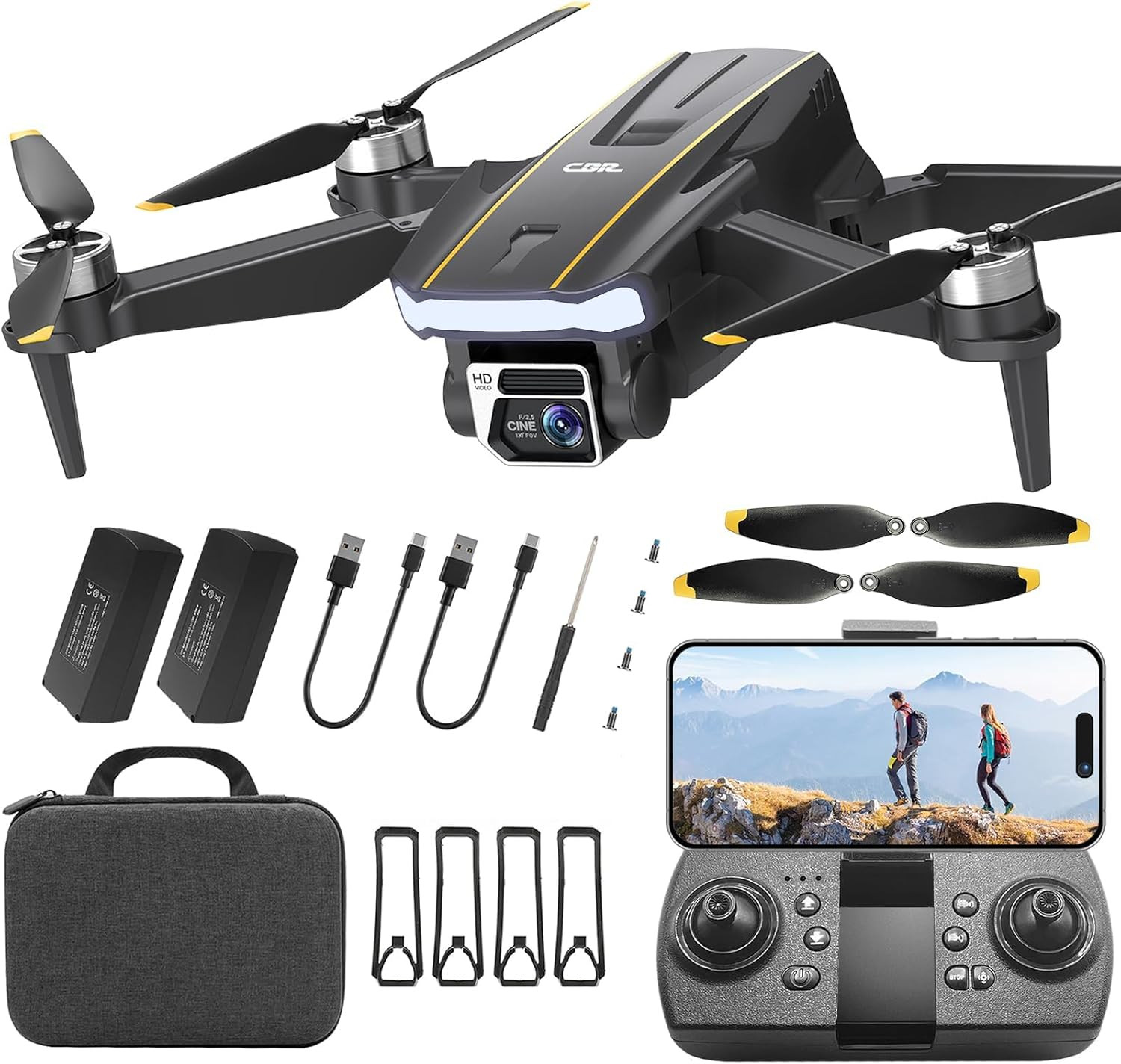 A68 Pro FPV Drone with Camera for Adults & Beginners 2K HD Brushless Motor Quadc