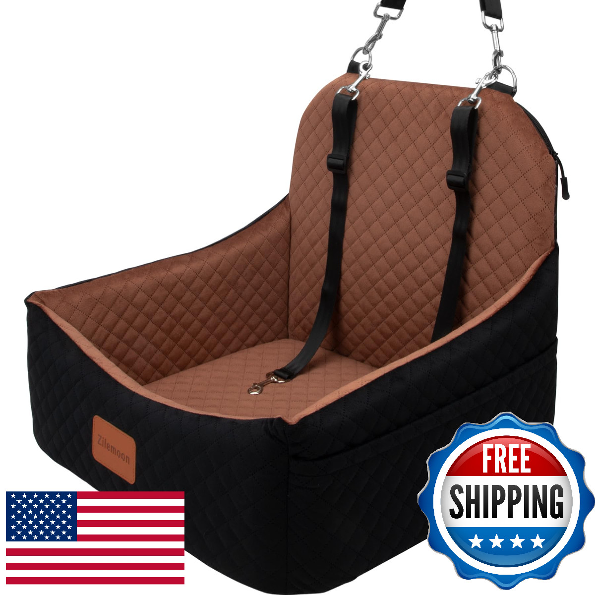 Car Dog Seat with 2 Safety Leashes,Dog Car Booster Seat for Small Medium Dogs 0-