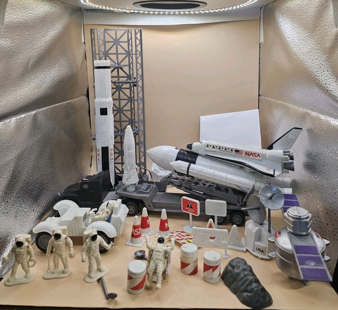 Toy Set Lunar Rover Astronaut Lot NASA Moon Landing 50mm Used Set