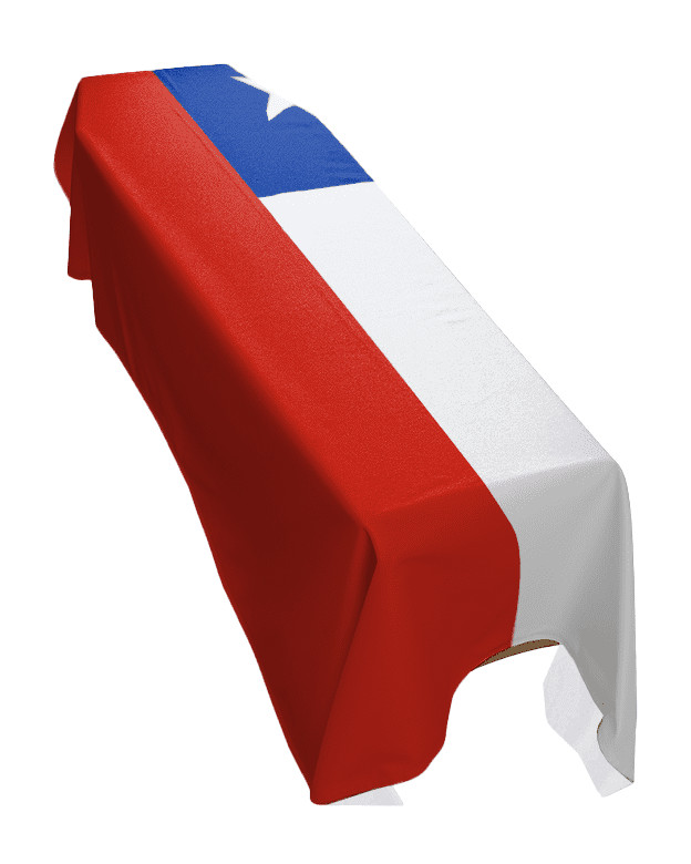 Chile Coffin Drape Flag - Premium Quality and Made To Order in the UK