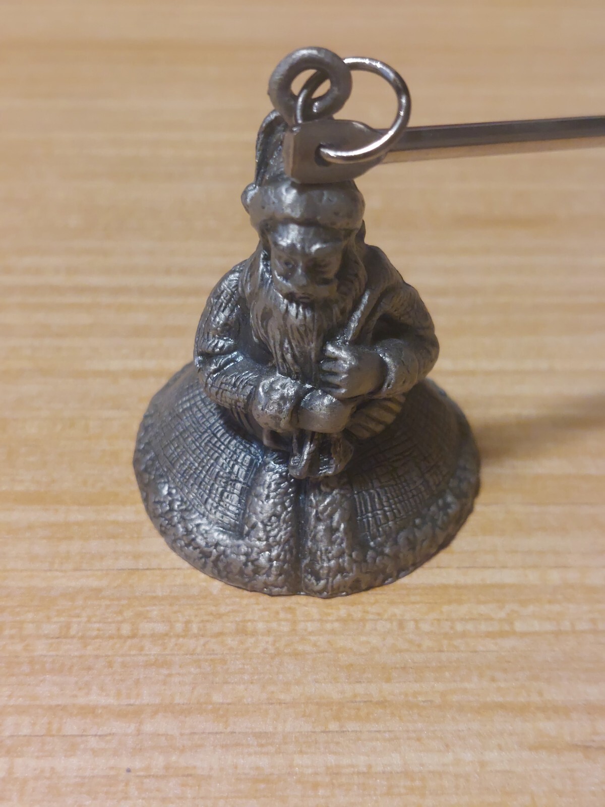 Vintage Christmas Santa Candle Snuffer Old World St Nick Pewter