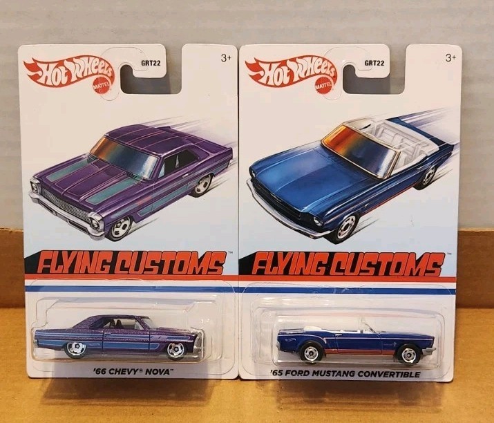 Hot Wheels Flying Customs Lot 66 Chevy Nova & ’65 Ford Mustang Walmart Exclusive