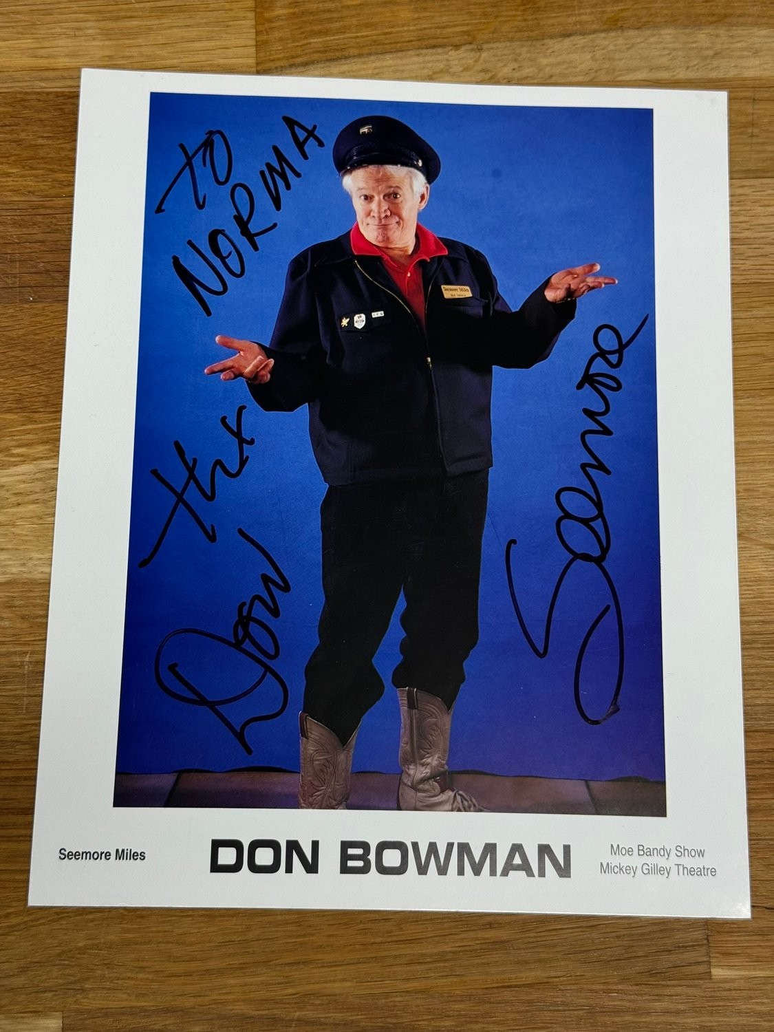 Don Bowman Signed Photo 20x25 cm Country & Comedy artist Autograph