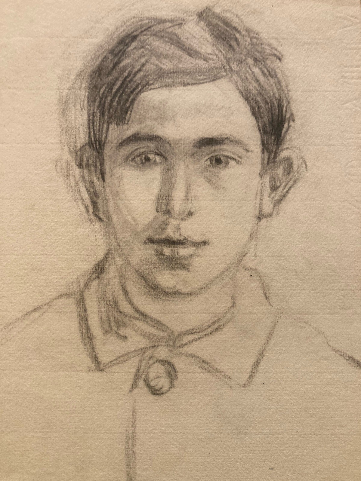 Drawing Pencil 1920 Portrait Man Post Cubist Cubism Antique to Identify Art