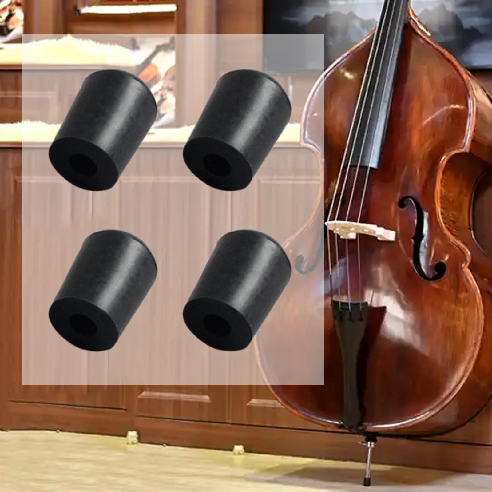 4 Pieces Double Bass Endpin Rubber Tips Accessories Cello Endpin Stoppers