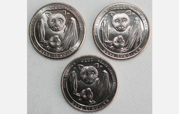 (3) 2020 PDS America the Beautiful American Samoa Fruit Bat BU Quarters
