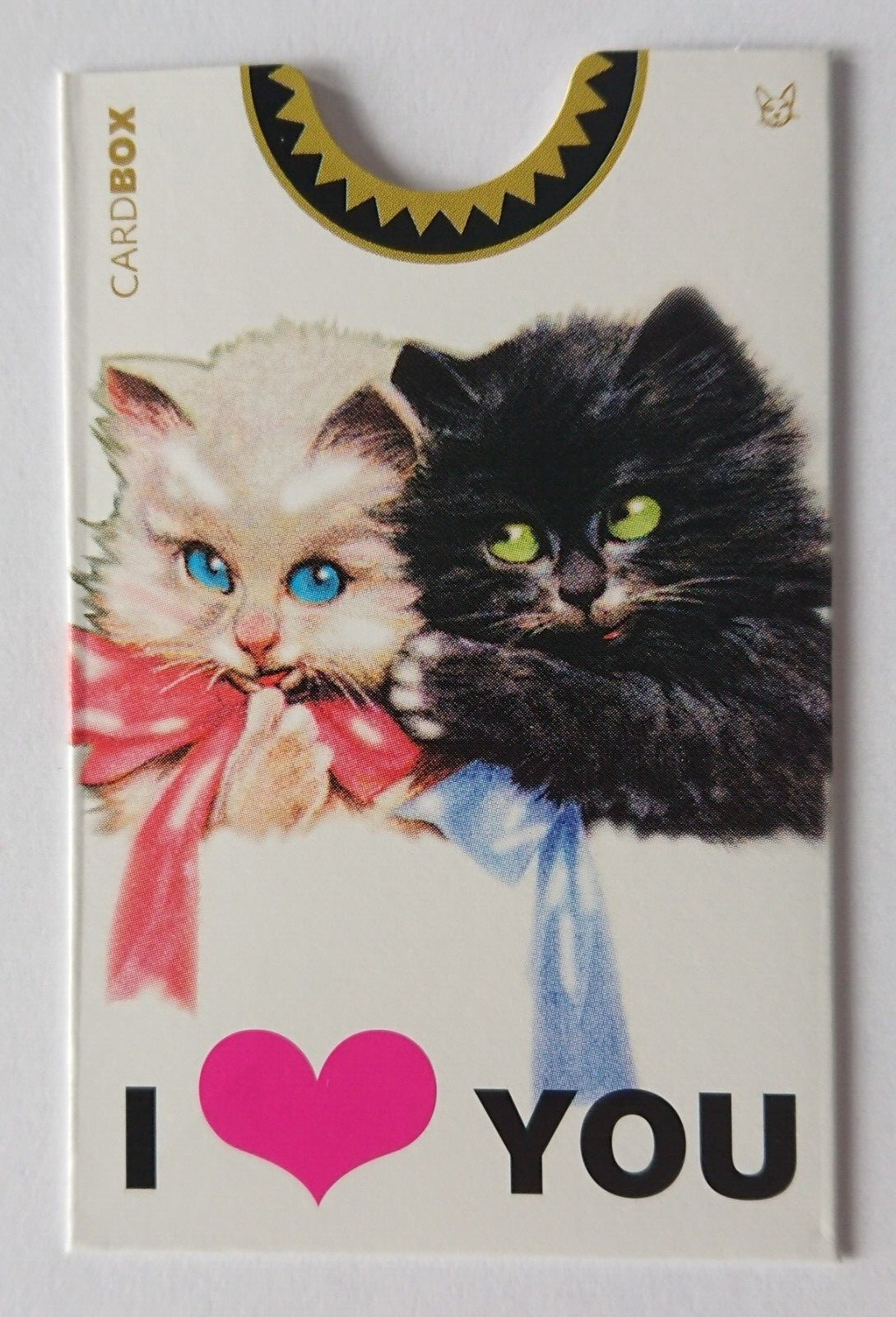 Titulaire Cardbox Carte de Téléphone, Ec Carte I Love You Message D'Amour Chat