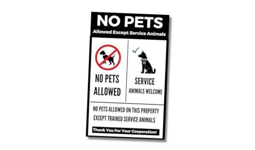 No Pets Allowed Vinyl Sticker Signs, 5 Pack 8 x 5 No Dogs Or Pets Allowed 