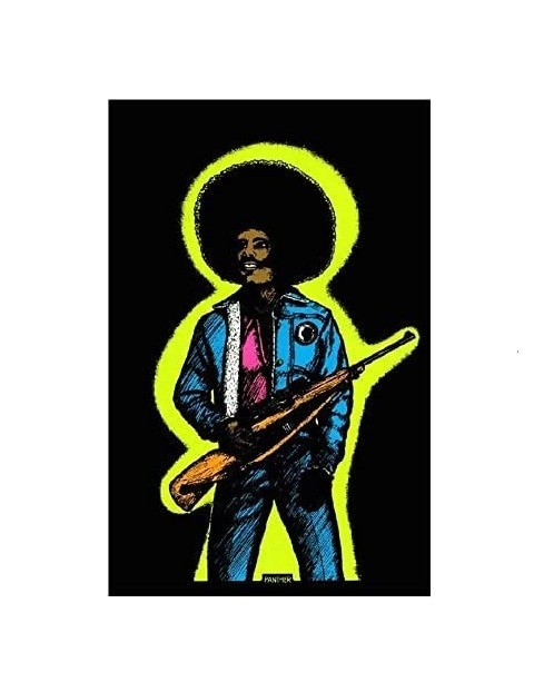 BLACK POWER Black Panthers POSTER ART mural 1970s reprint 17x11" #2