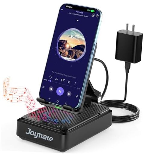 Gifts for Men and Women, Wireless Phone Charger Stand with Bluetooth Speaker 