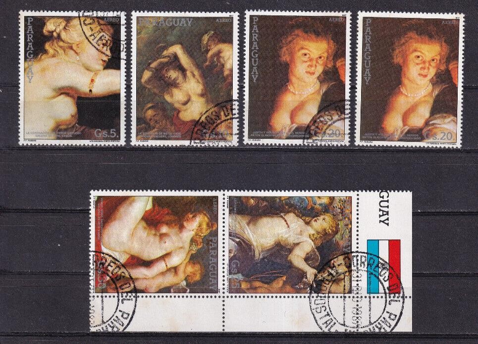 LI09 Paraguay 1987 Paintings by Rubens used stamps