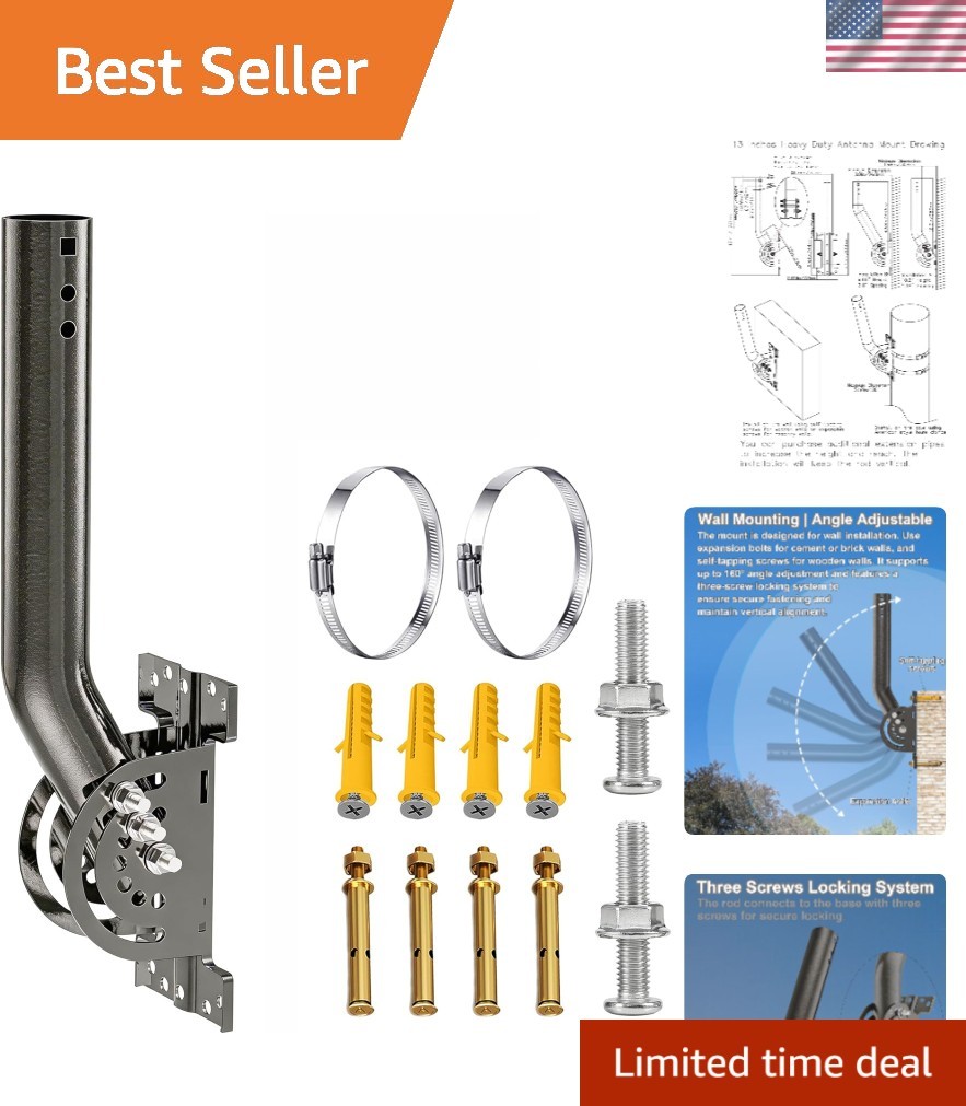 Durable 1.38'' J-Pipe Antenna Mount for 50LB Devices - Waterproof Installation