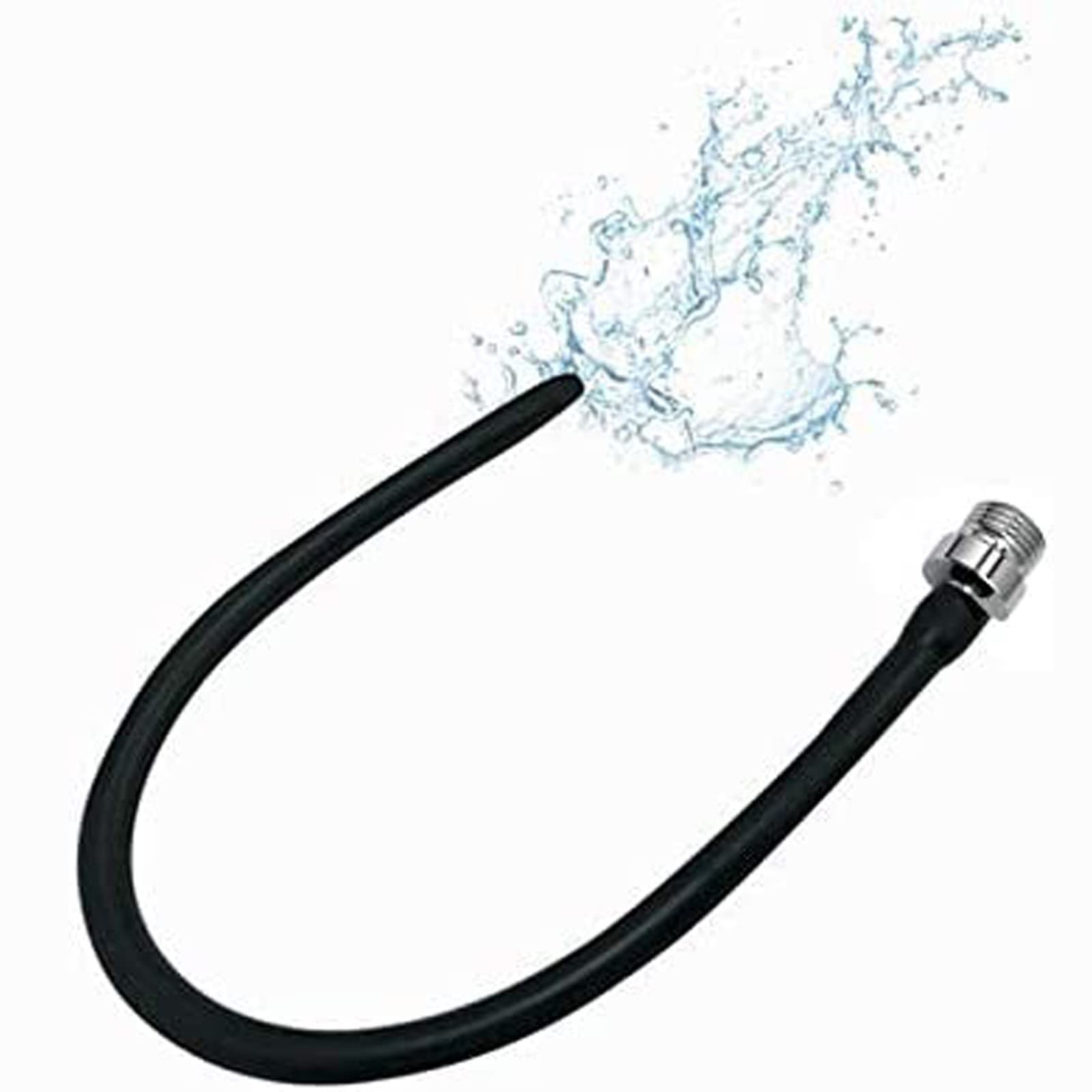 Silicone Nozzle Enema Attachment Reusable Douche Black 50cm*12mm black, 