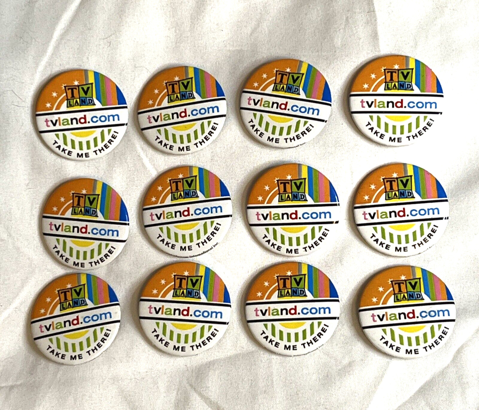 TV Land Buttons Lot Of 12 Nickelodeon Promotional Cable Television Channel 1999