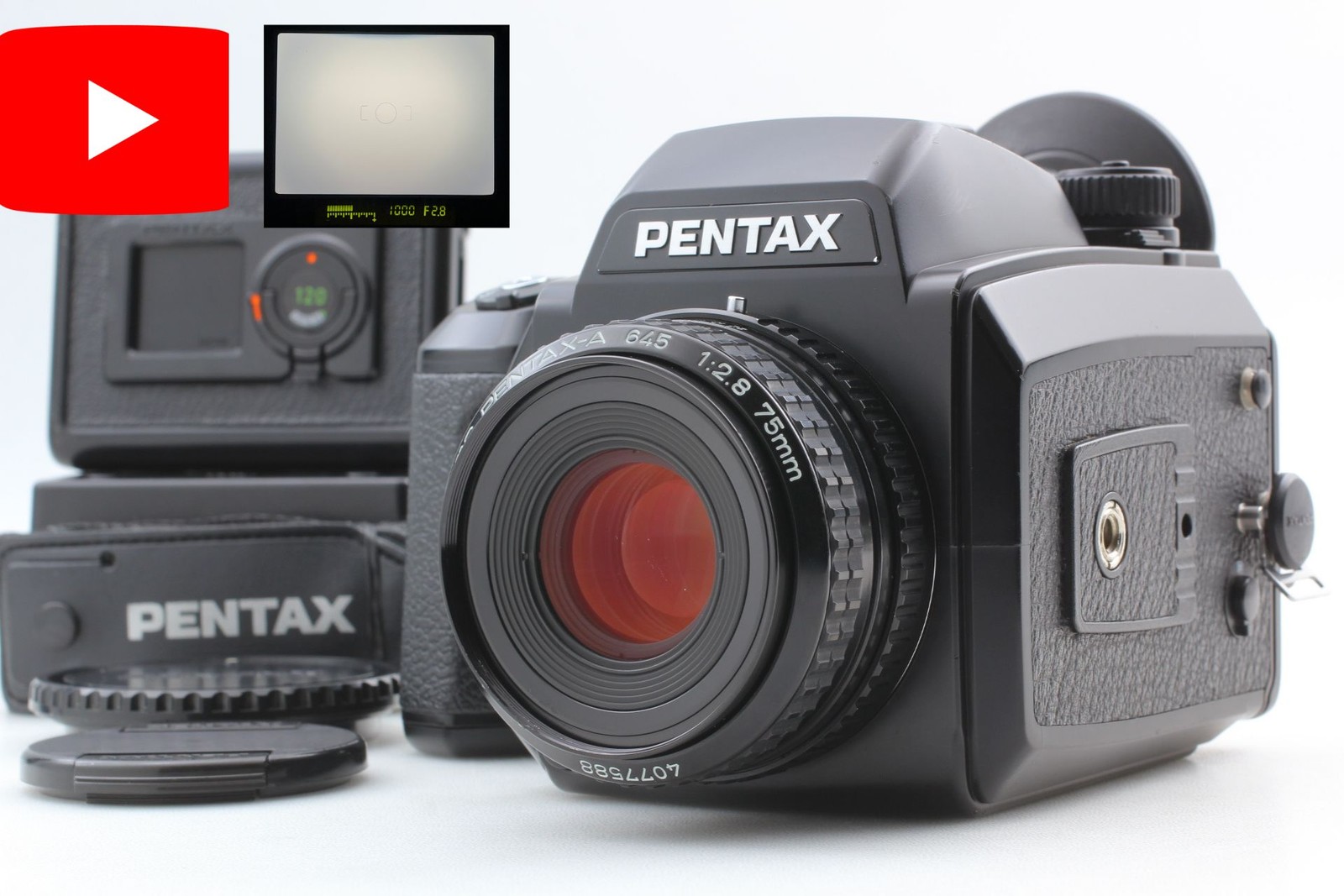 [Near MINT] Pentax 645N Film Camera SMC A 75mm F2.8 Lens 120 Film x2 From JAPAN