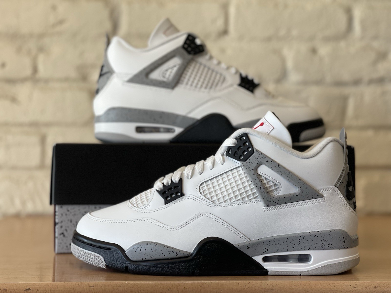 Jordan Air Jordan 4 Retro White Cement Summit White Black Men Size 12 FV5029-100